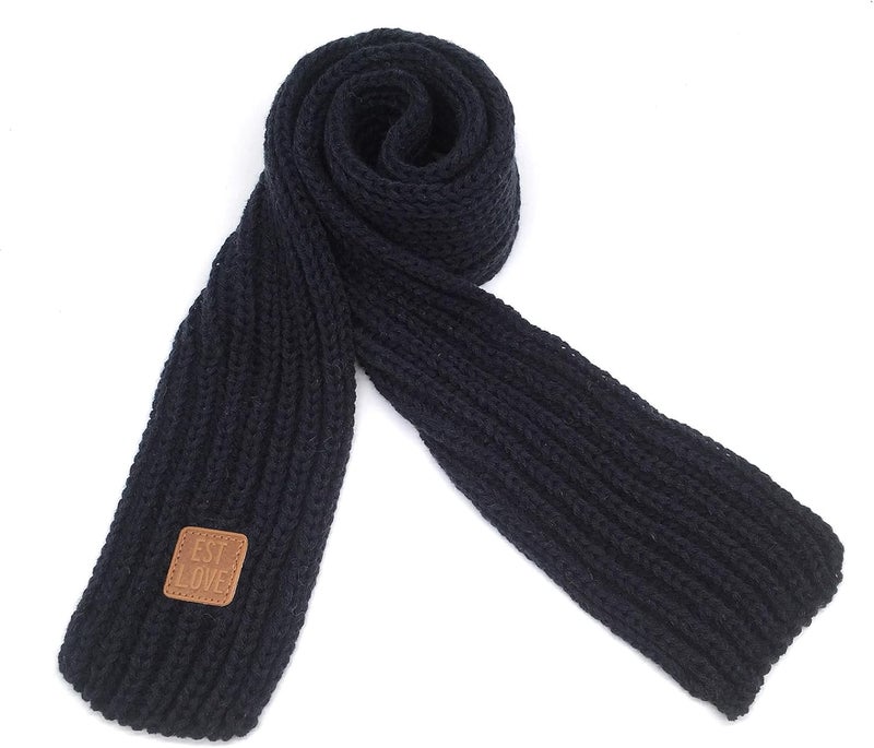BEARUN Kids Knit Scarf Winter Fashion Solid Color Toddler Baby Scarves Wrap Neck Warmer - Image 1